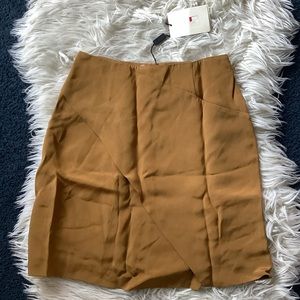 NWT Vintage Giorgio Armani Designer Gold Brown Mini Skirt